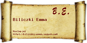 Biliczki Emma névjegykártya